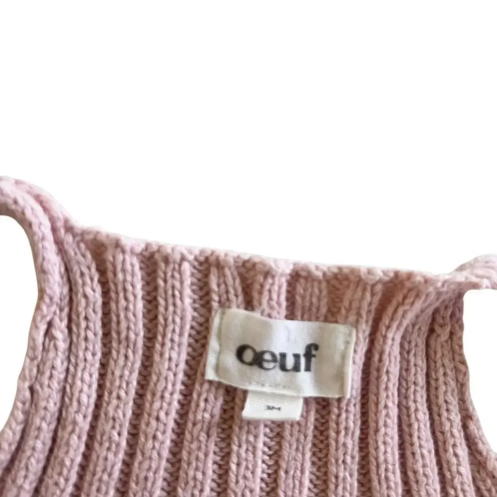 Oeuf Girls Pink Knit Summer Romper - Size 3 Months